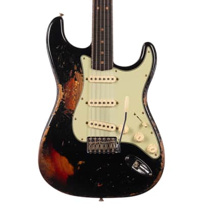 Fender Custom Shop 1963 Stratocaster Super Heavy Relic Black/3Color Sunburst (357) image 2