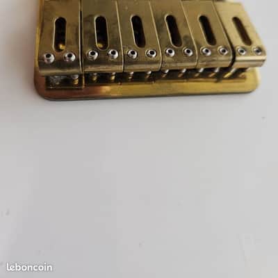 NOS Mighty Mite Hardtail Strat Bridge Solid Brass Plate & Saddles 1980s image 2