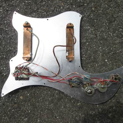 Vintage 60s Teisco Decca TULIP Guitar '3-D' Metal Pickguard 4/2 Headstock!  JAPAN ! HAS WIRING MOD image 9