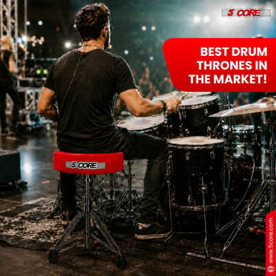 5 Core Drum Throne w 4.5" Padded Stool Adjustable Drummer Chair image 8