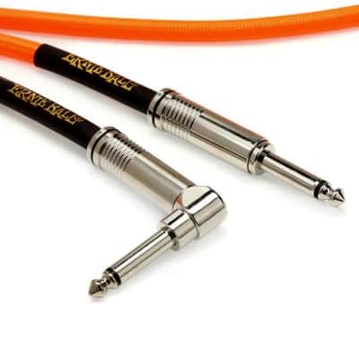 10' Braided Straight / Angle Instrument Cable - Neon Orange - Dual Shielded 99.95% O2-free Copper Roadworthy Design, Limited Lifetime Warranty image 3