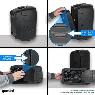 Gemini Sound ES-210MXBLU - Ultra-Portable Professional PA System with Dual 10" Speakers, Built-in Mixer, Bluetooth Streaming, Ideal for DJs, Musicians & Podcasters image 8