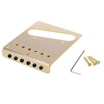 52.5mm(2-1/16 inch) 6 Saddles Modern Tele Bridge for American Standard Guitar, Gold image 2