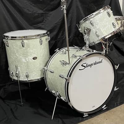 Slingerland Gene Krupa Mid 60s 3 Piece Drum Set - White Marine Pearl image 2