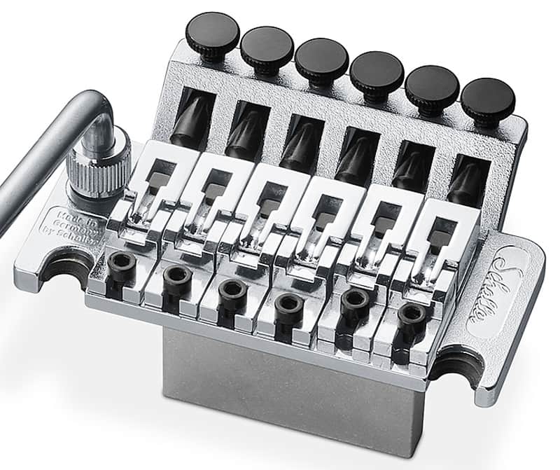 Schaller Germany Floyd Rose Tremolo Kit - Chrome with 32mm Block, R2 Nut image 1