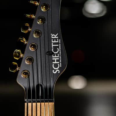 Schecter USA CUSTOM SHOP PT-7 Black Satin 7-String Electric Guitar w/ Black Tolex Case NOS image 5