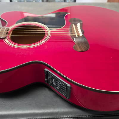 Gibson EC-10 Standard 1998 Special Limited Edition Cherry Red EC10 Pro Studio Guitar American 90s USA Acoustic Electric Thin Thinline Jumbo Stage Songwriter Light Lightweight Only 2kg image 5