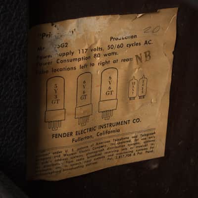 Fender Princeton Tuxedo 6G2 Tube Amplifier (1964), ser. #P-07390. image 4