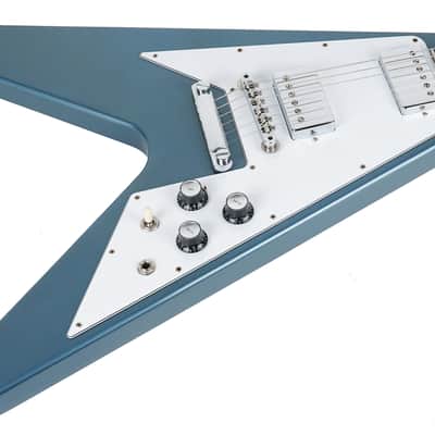 New Gibson Custom Shop 1967 Mahogany Flying V TRG Stinger Series Bahama Blue Stop Bar VOS 400397 image 6