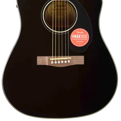 Fender CD-60SCE Solid Top Dreadnought Acoustic-Electric Guitar - Black image 3