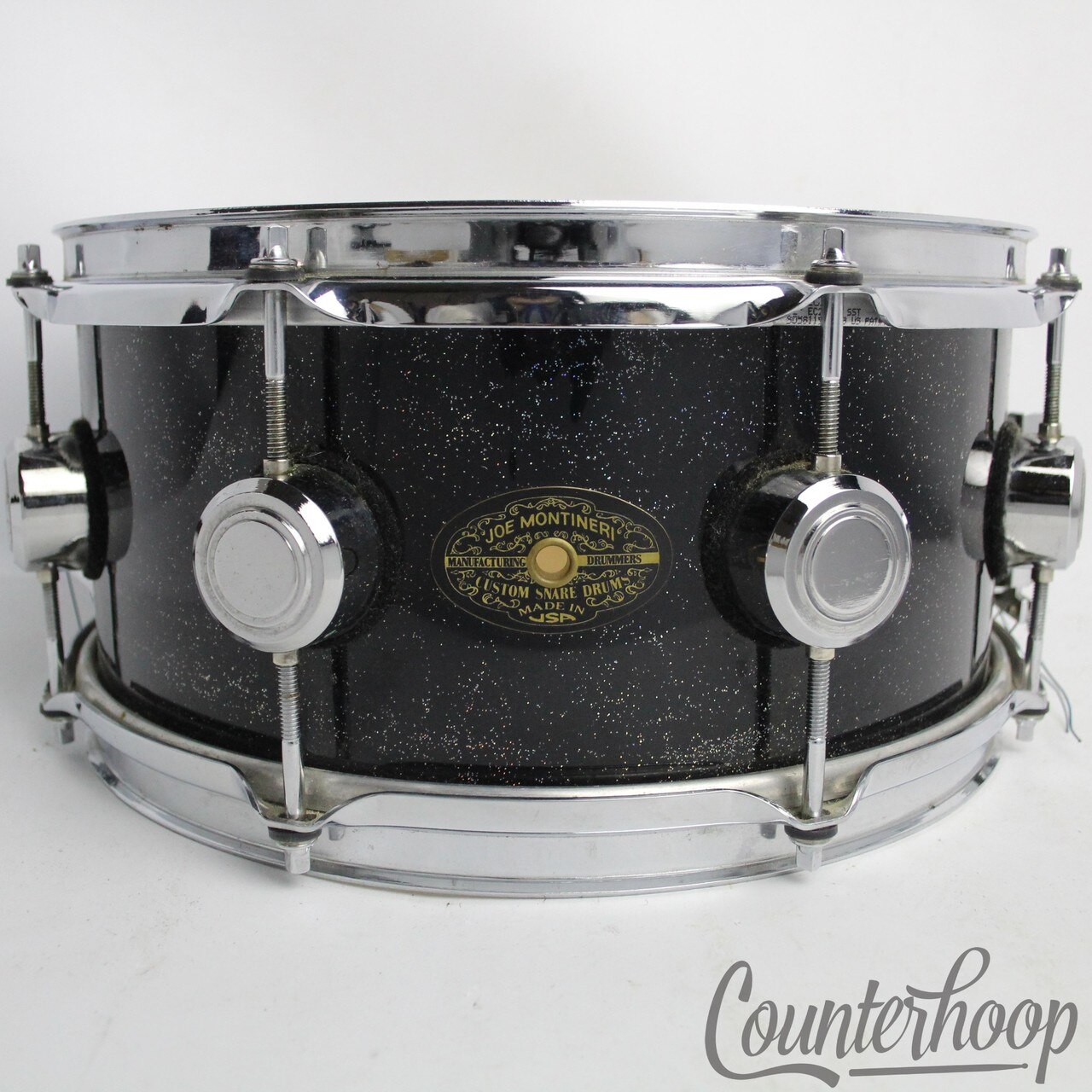 Joe Montineri 12x5.5"Black Galaxy Snare Drum Custom 8ply Maple Shell Turret Lugs — main photograph