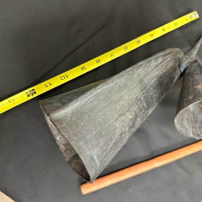 Gankogui, West African Double Bell, Large 13"x4.5", w/Beater - MINT image 2