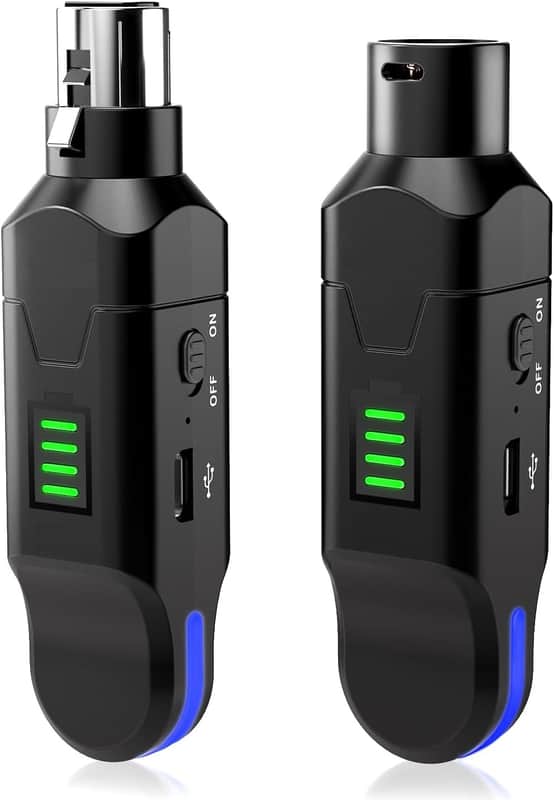 2.4GHz Wireless Microphone System 4-Channel XLR Transmitter & Receiver Dynamic/Phantom-Powered Condenser Mics Adapter for Systems, Live Sound, Audio Mixer, Church, Studio image 1