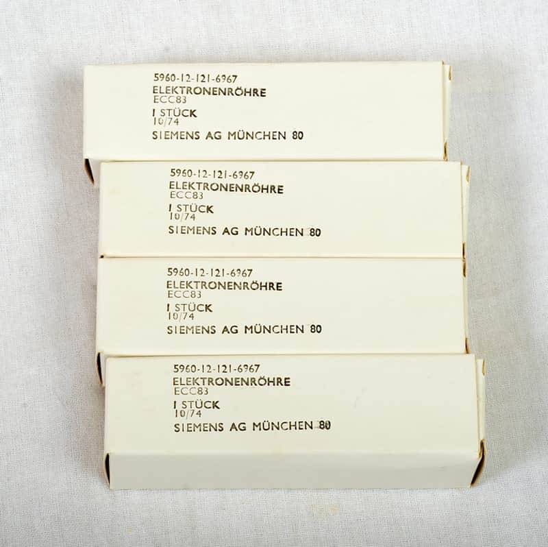 NOS Siemens ECC83 / 12AX7 Preamp Tubes – Set of 4 – Made in Germany image 1