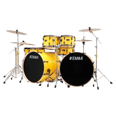 Tama Imperialstar 7-Piece Complete Kit w/ Double 22" Kick - Electric Yellow image 2