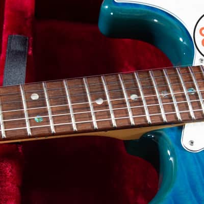 2019 Fender Japan MIJ Michiya Haruhata Stratocaster Caribbean Blue Transparent Tweed HSC image 5