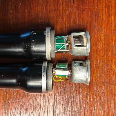 1967 Teisco Sound Research Labs DM-108 stero microphone pair vintage cardioid dynamic w/ lo-z transformer ( electro voice 666 and Shure Sm57 combined ) image 2