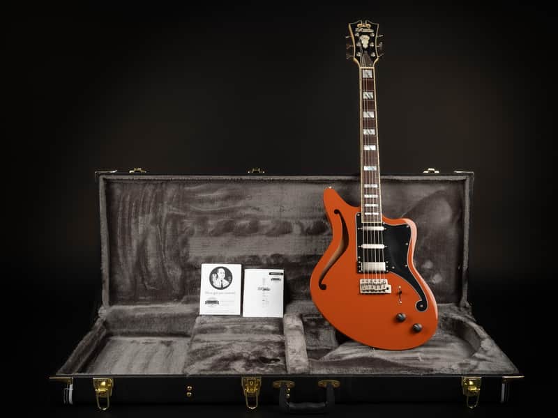 2021 D'Angelico Deluxe Bedford SH LE Tremolo - Rust | Korea Semi-Hollow Limited Edition 34 from 50 Seymour Duncan HSS Pickups | OHSC image 1
