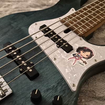 Bacchus Japan Tune-Up WL-524 H.J. FREAKS Signature - 24-Fret Jazz Bass - 5-String - Active / Passive - Natural Green image 15