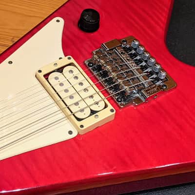 Hamer 1984 K.K. Downing Signature Flying V Vector Translucent Red Flame Top VINTAGE Guitar w/OHSC, RARE & EXC! image 5
