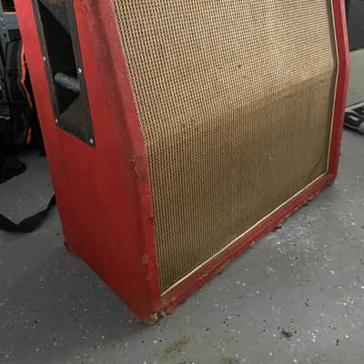 Immagine Vintage 1971 Marshall 1960A 4x12" Angled Guitar Speaker Cabinet 1964 - 1979 - Red - 2