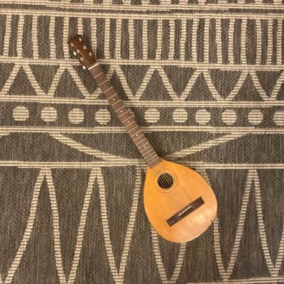 1800’s Era No-Name Mini Travel Guitar Round Body W/Pyramid Bridge Late 1800’s - Real Relic image 2