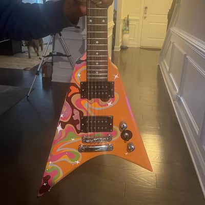 Custom Painted Flying V Electric Guitar image 6