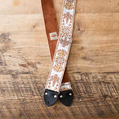 Vintage Floral 60s/70s Hippie Guitar Strap / Real Suede Backing / Handmade in the UK image 2