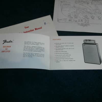 Vintage 1972 Fender Bassman 50 Amplifier Owners Manual w/ Schematic, Envelope! image 4