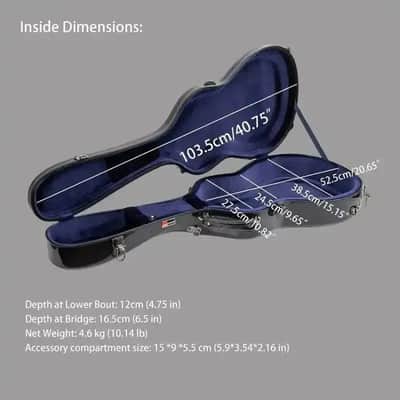 Crossrock CRF2020-00012NVBL Acoustic Guitar Fiberglass Case for Martin 000 Style - Navy Blue image 6