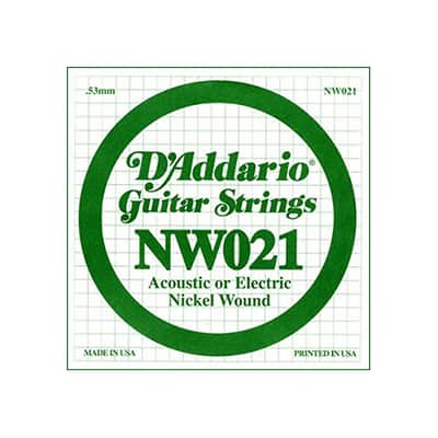 D'Addario NW021 Nickel Wound Electric Guitar Single String .021