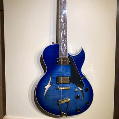 Michael Kelly Phoenix Jazz Archtop Semi Hollowbody 2005 - Blue Burst Flametop image 1