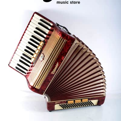 Rare Vintage German Made Top Piano Accordion Weltmeister Gigantilli I - 80 bass + Original Hard Case & Shoulder Straps image 9