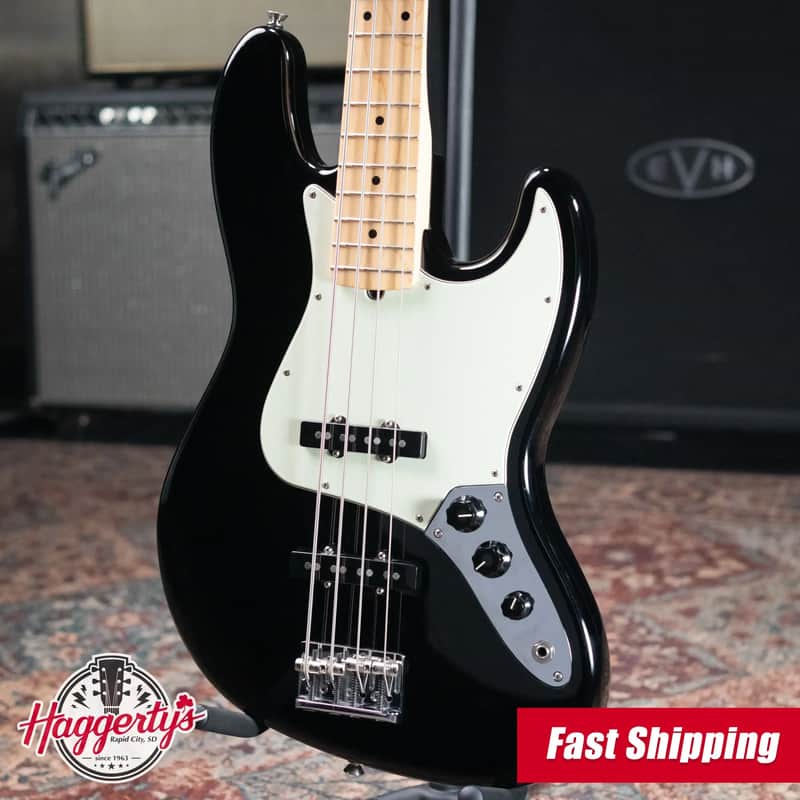 Fender American Professional Jazz Bass Maple Fingerboard, Black with Hardshell Case - Used image 1
