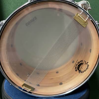 Longo 14X6.5" SOLID SHELL CHERRY SNARE DRUM - NATURAL image 10