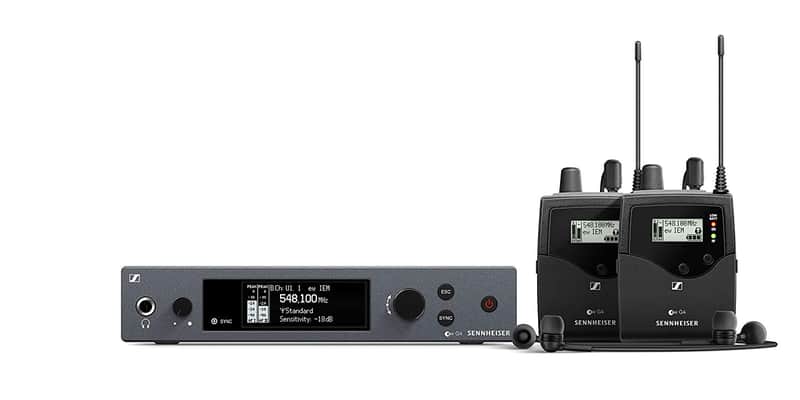 Mint Sennheiser ew IEM G4-Twin Ear Monitor System w/ 2 Belt Packs Range A1 (470-516Mhz) Dual Beltpack New image 1