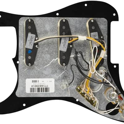 Fender Pre-Wired Strat Pickguard, Texas Special SSS, 11 Hole PG-Black image 3