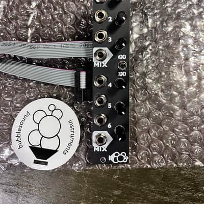Bubblesound Mix6 6 channel (or 2x3 ch) Mono Mixer Eurorack Modular 2023 Black image 1