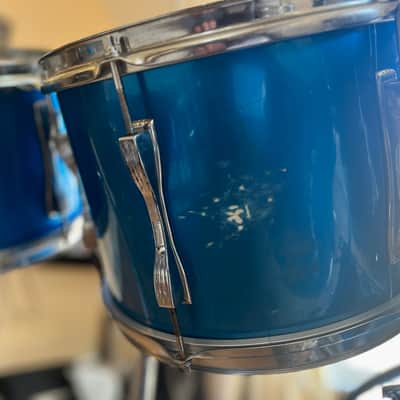 Ludwig 10 piece Mach Lug 1976 Blue Satin Drum Set image 9