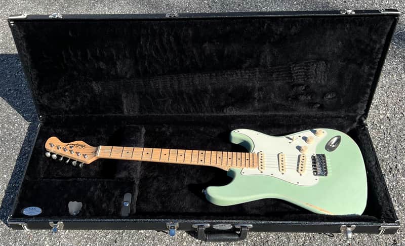 Echopark 54/64 Stratocaster W/OHSC Surf Green Relic Maple Strat image 1