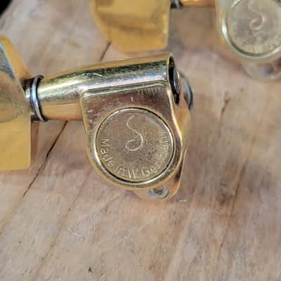 Schaller M-6 3x3 Tuners 1970s Grover Direct Replacement w/ Bushings & Screws Excellent - Gold imagen 2
