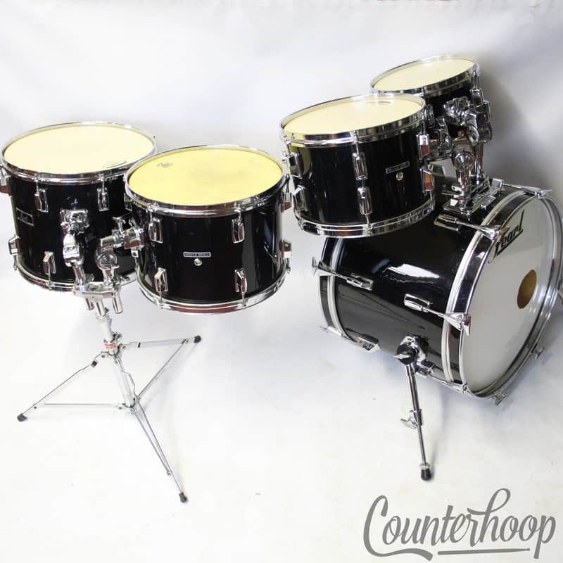 Pearl "Maple Shell"Drum Set 20x14,10x6,12x8,14x10,15x12" 8ply Jet Black Japan MX image 1