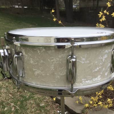 Slingerland Artists Snare Drum 1966 White Marine Pearl image 4