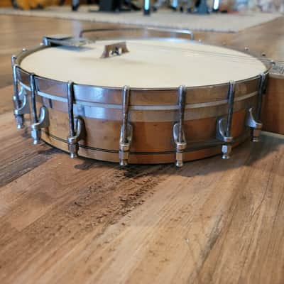 Lyon & Healy F Style 4 String Open Back Tenor Banjo Birds Eye Maple Un Cleaned But Solid image 6