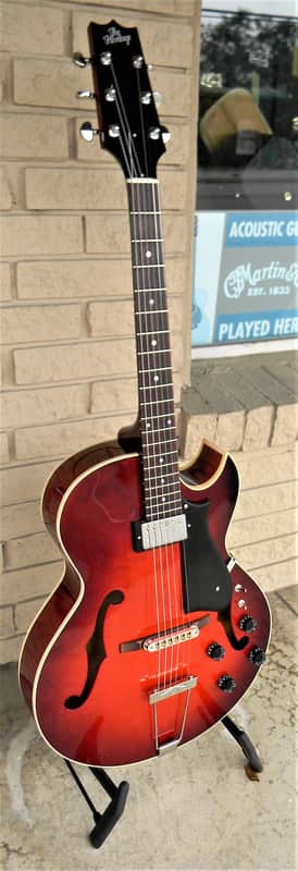 Heritage David Becker H 575 2017 Chestnut Sunburst carved jazz guitar image 1