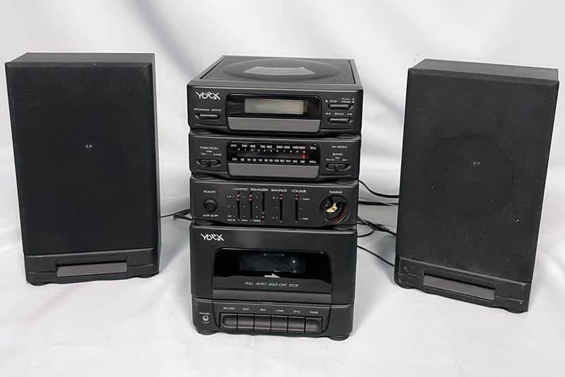 Yorx Model 105 AM/FM Radio & Tape Deck w/ Speakers - 1993 - Black image 1
