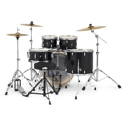 PDP Mainstage Black Sparkle Drum Kit w/HW, Paiste 101, throne image 2