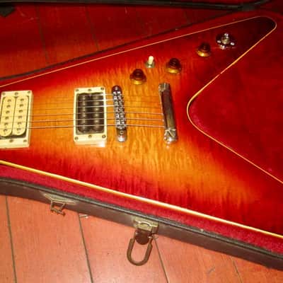 1981 Gibson Flying V CMT "The V" Curly Flamed Maple Sunburst Top w/ Original Hardshell Case image 9