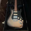 Fender Silverburst Stratocaster players plus with fender noiseless pickups and deluxe locking hard case