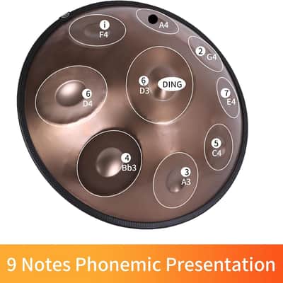 22" D Minor - 9 Note Drum for Professional Performance, 440Hz Sound, Includes Cloth, Bracket image 2